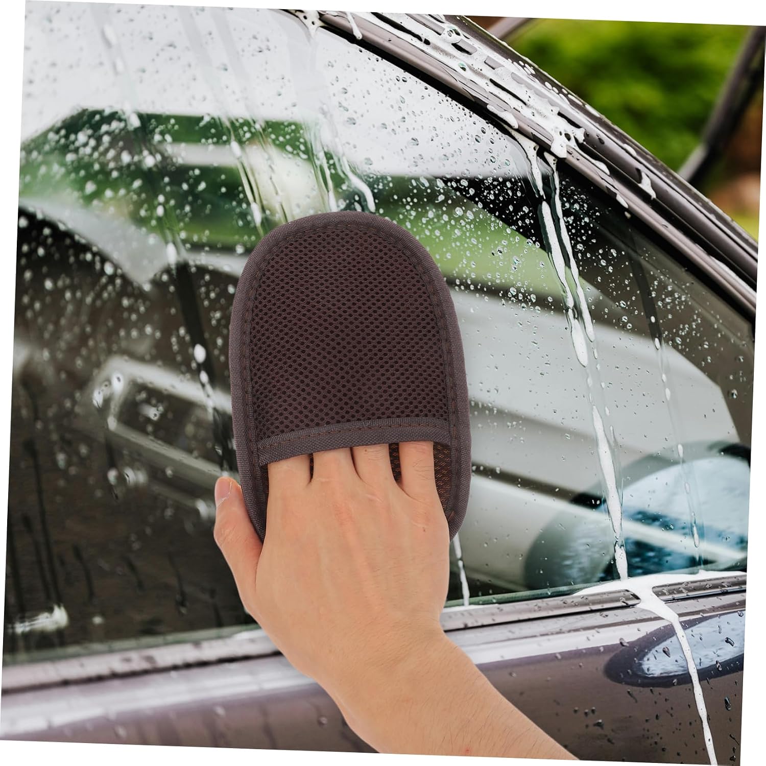 Cabilock Shoe Polishing Gloves Car Wash Glove Washing Mitt Cleaning for Car Detailing Gloves Car Wash Kit Tools Exterior Care Products Yellow Imitation Lamb Wool