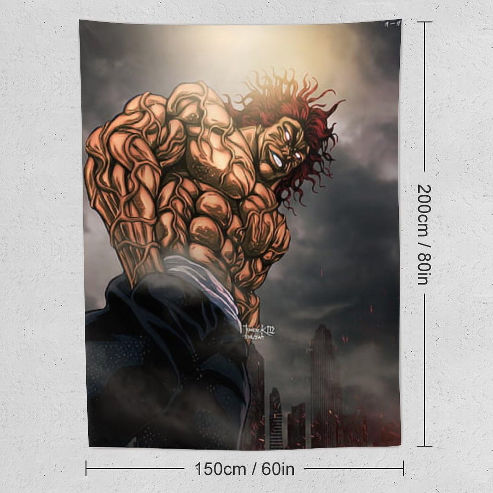 Amazon.co.jp: 範馬 刃牙 格闘 範馬勇次郎 タペストリー 壁掛け 人気