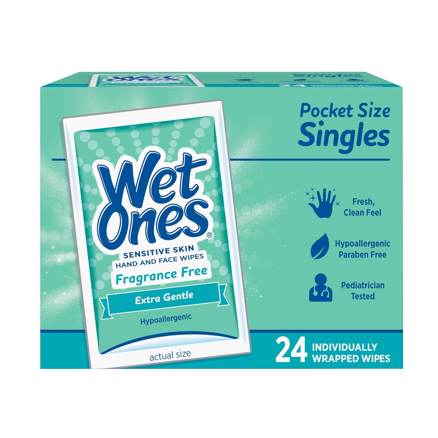 Wet Ones Moist Wipe Vitamin E and Aloe, 24 per pack - 10 packs per case.