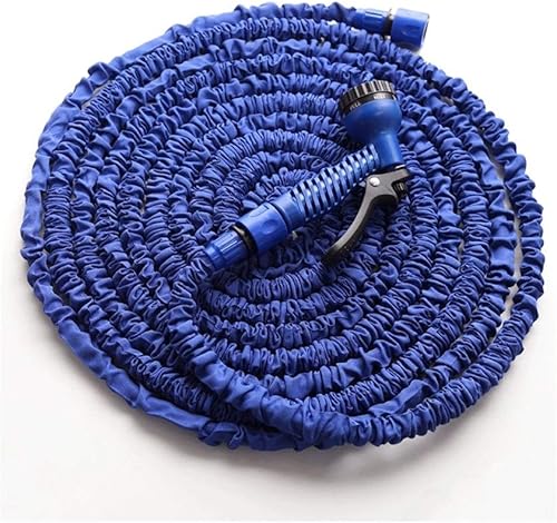 Manguera de jardín azul, manguera de agua expandible para jardín de 25 pies, kit de manguera de pistola pulverizadora, protección de tela extra