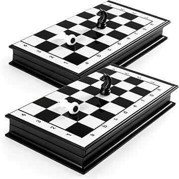 Magnetic Travel Chess Set 10inX10in Portable Folding Chess Board 2PCS