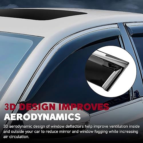 Miniatura 7 de Deflectores de visera de ventana, protector de lluvia extra duradero, compatible con Lexus NX200T NX300 NX300 NX300H 2022 2023, viseras laterales