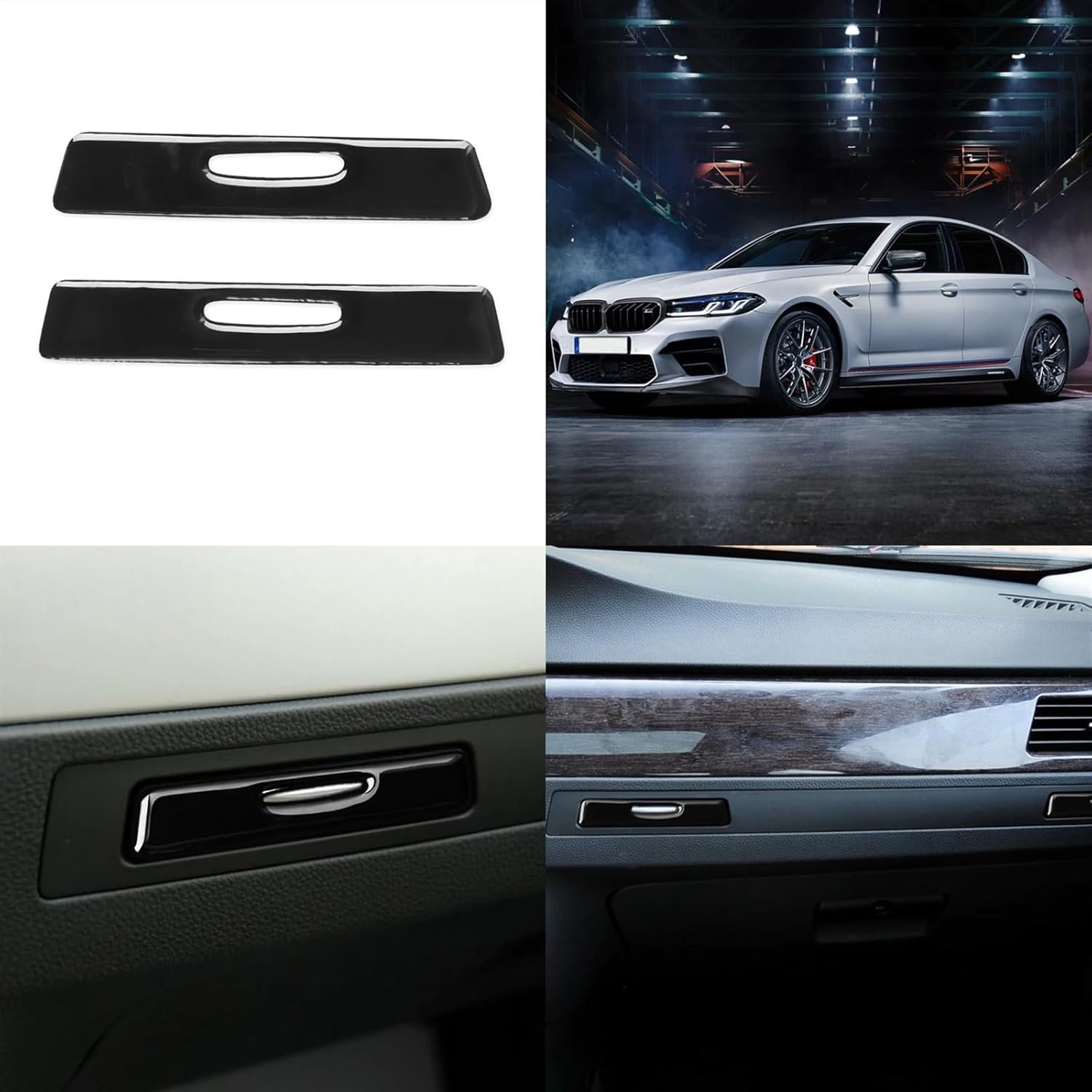 Piano Black Center Console Cup Holder Decorative Trim Cover Sticker for bmws E90 2005-2012
