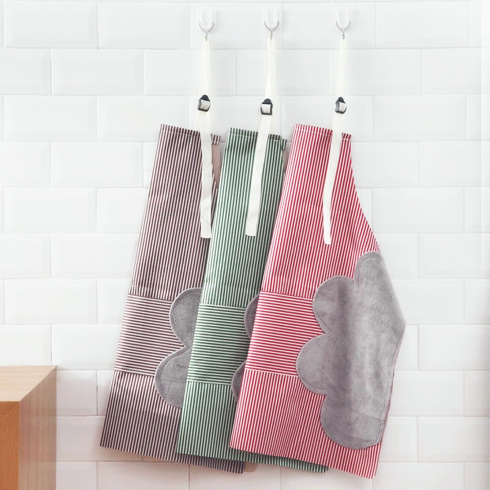 grembiuli da giardinaggio, grembiuli da lavoro, Grembiule da cucina da donna con asciugamani for la pulizia delle mani, tasca grande, for la pulizia delle mani, impermeabile 3 pezzi(Green,3pcs)