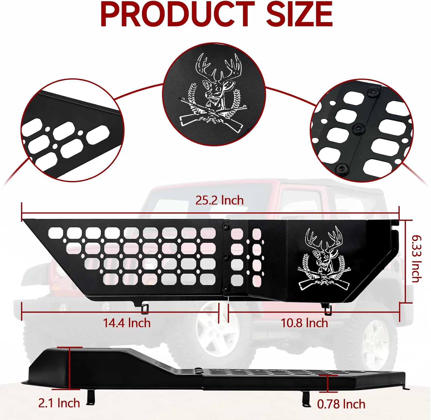 Metal Front Door Storage Box for Gladiator JT 2020-2025 & Jeep Wrangler JL/JLU 4XE 2018-2025, Storage Expansion Accessories, Sturdy Insert Molle Panels for Door Interior Accessories 2PCS