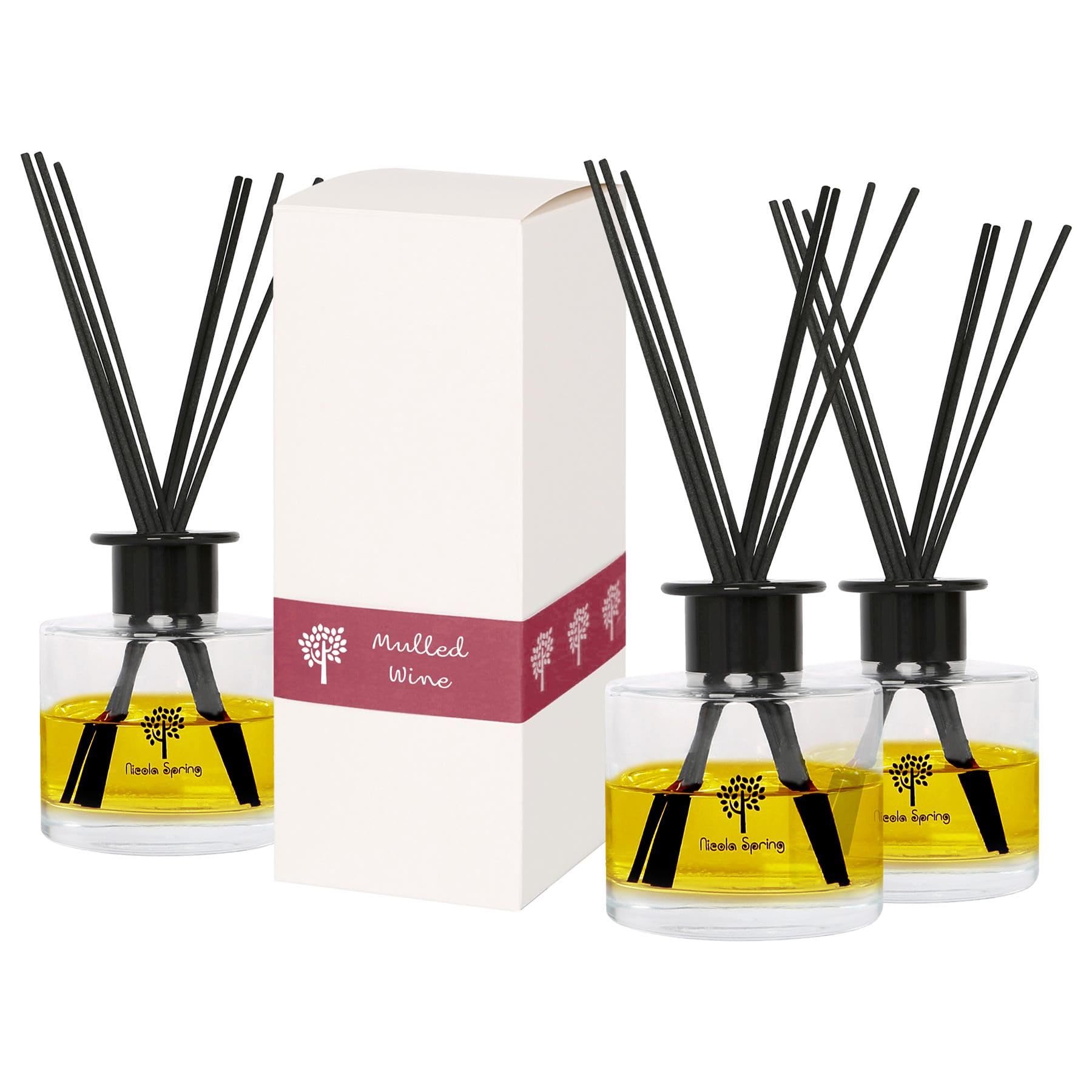 Nicola Spring Mulled Wine Reed Diffusers - 200ml - Pack of 3 - Festive Home Fragrance