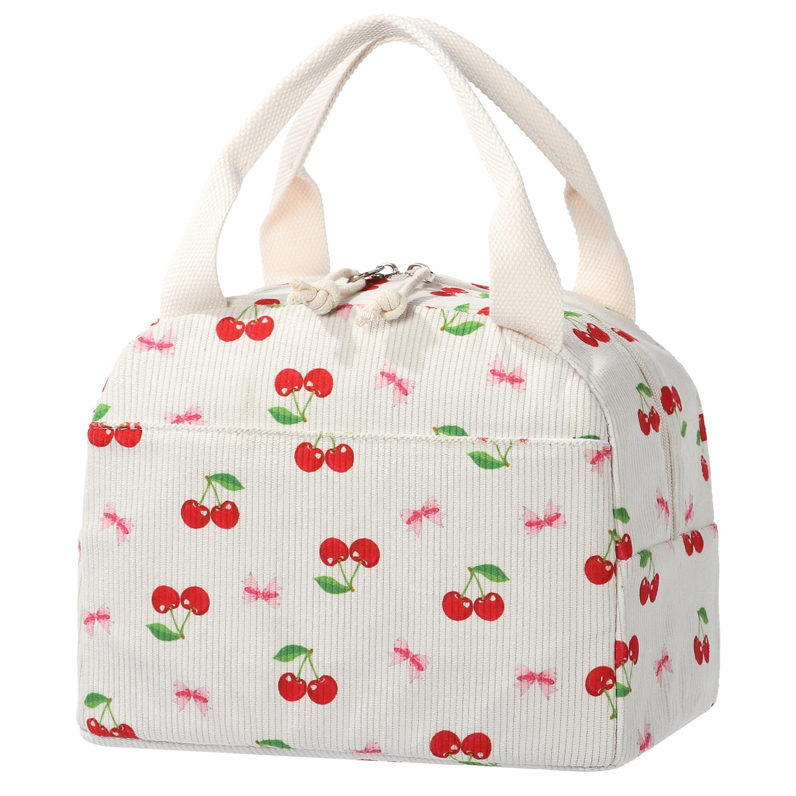 BuyCard Lunch Bag for Women,Insulated Lunch Bag for Adults, Waterproof & Oilproof Cool Bag for Work, School, Picnic & On The Go. (Red Cherries) โ image 1