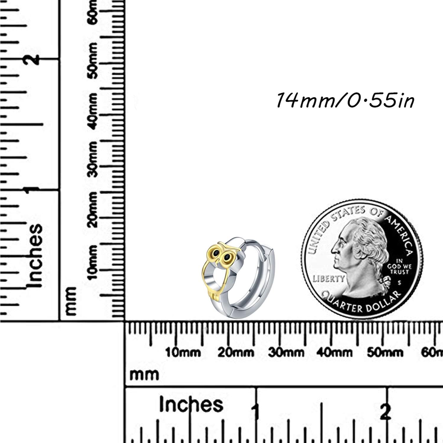 Cuoka Animal Earrings 925 Sterling Silver Cute Animal Hoop Huggie Earrings,Hypoallergenic Animal Jewelry Birthday Graduation Gifts for Women Girls - Image 5