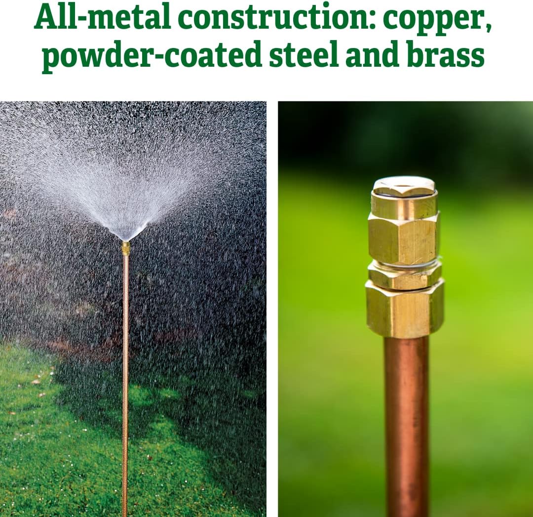 Gardener's Supply Company Hi-Rise Lifetime Sprinkler (50" H) | Heavy-Duty All Steel & Brass Contruction 360 Degree Spray for Lawn Garden & Landscape Watering