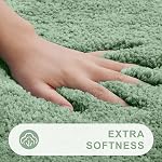 OLANLY Soft Microfiber Small Bath Mat, Super Absorbent Plush Shaggy Bathroom Mat, Machine Washable Dry Bathroom Rug, Non-Slip Bath Mats for Bathroom Floor, Tub and Shower, 16x24, Sage Green