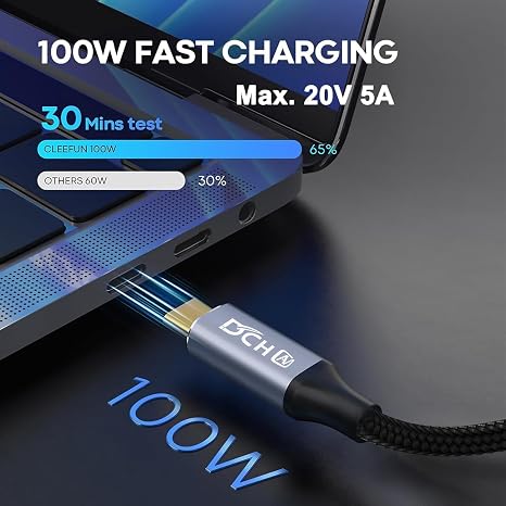 DCHAV 100W USB C to USB C Cable Male Female 10Gbps Data Transfer 2M