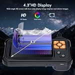 SKYBASIC Industrial Endoscope Borescope Camera with Light, 4.3'' HD Digital Handheld Waterproof Sewer Tools Snake Inspection Camera with 8 LED Lights 16.5FT Semi-Rigid Cable, Gadgets for Men