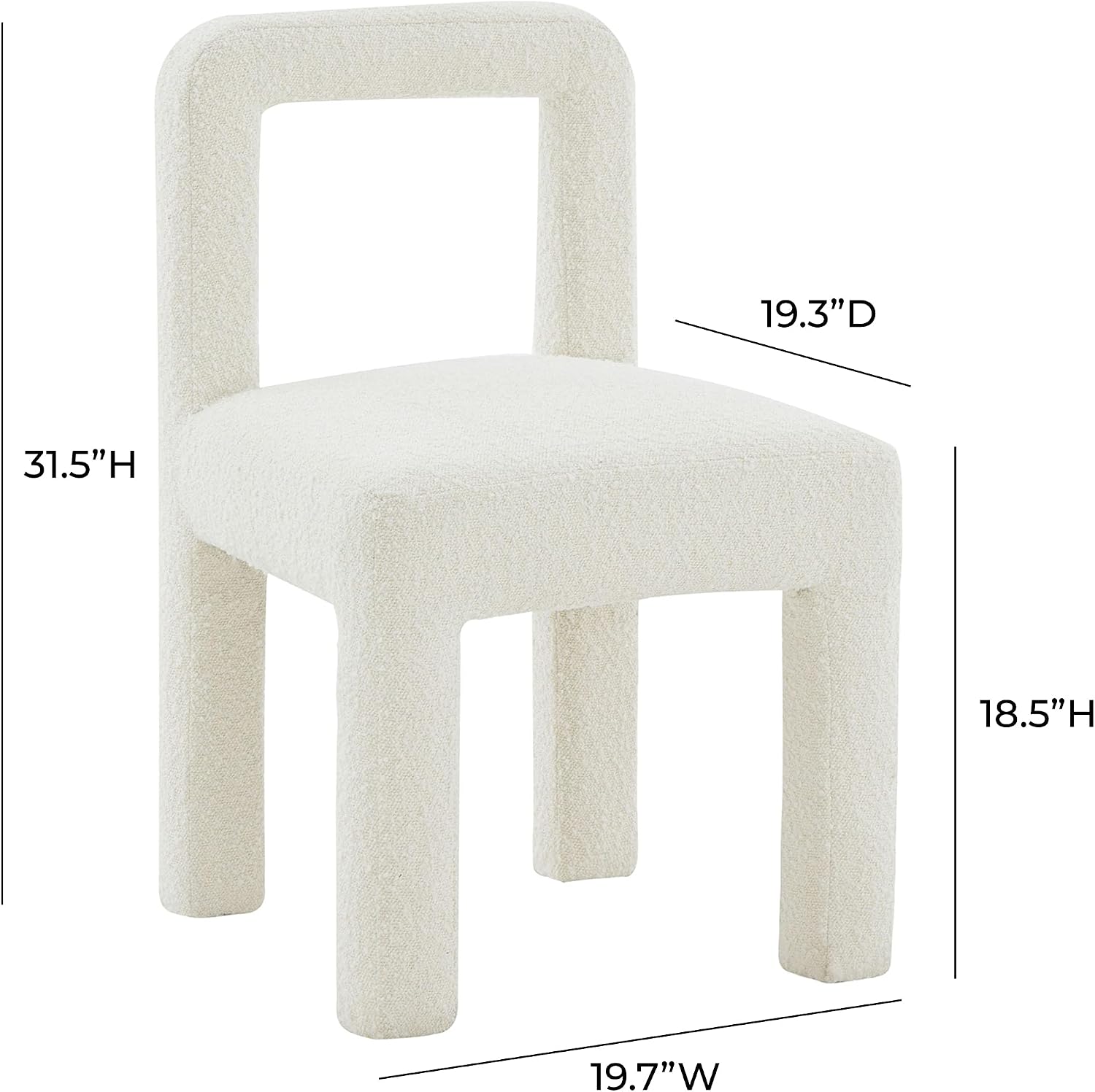 Tov Furniture Hazel Cream Boucle Dining Chair