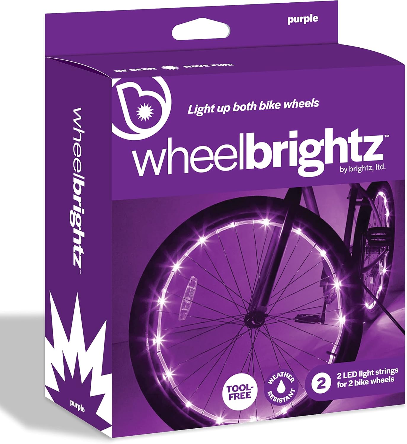 Brightz WheelBrightz LED Bike Wheel Lights, Purple – Pack of 2 Tire Lights – Top 2021 Best Christmas Bicycle Light Decoration for Him or Her Boys Girls Kids Aunt Uncle Mom Dad Brother Sister Family : Sports & Outdoors