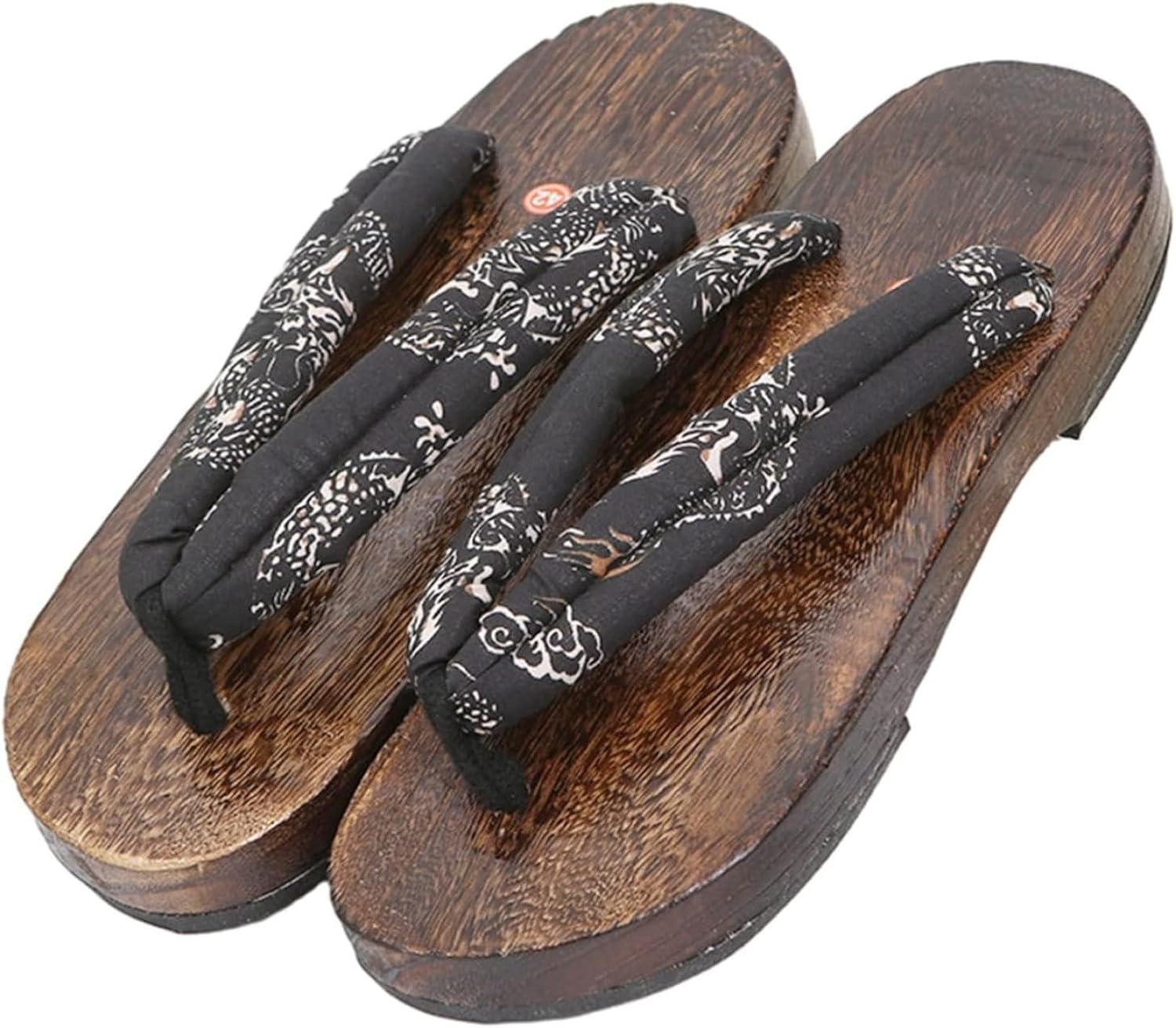 [Aardman] 桐下駄 スリッパ 焼き桐 トングサンダル メンズ つっかけ 木製 厚底 ルームシューズ 花柄 鼻緒 草履 ペア