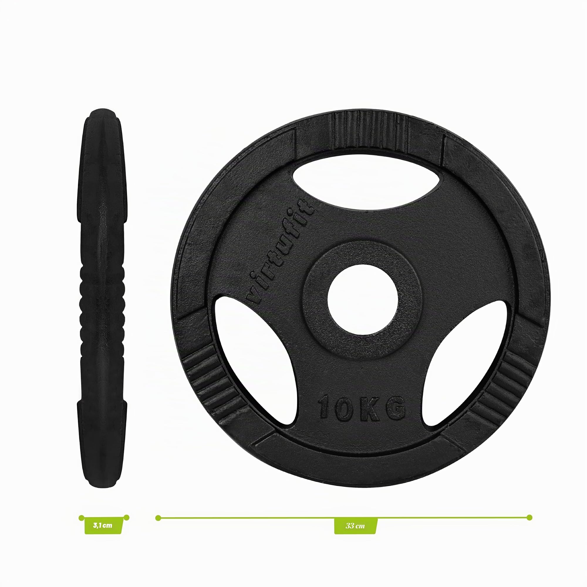 VirtuFit Discos de pesas olímpicas de hierro fundido serie 1,25 kg a 25 kg (10 kilogramos)