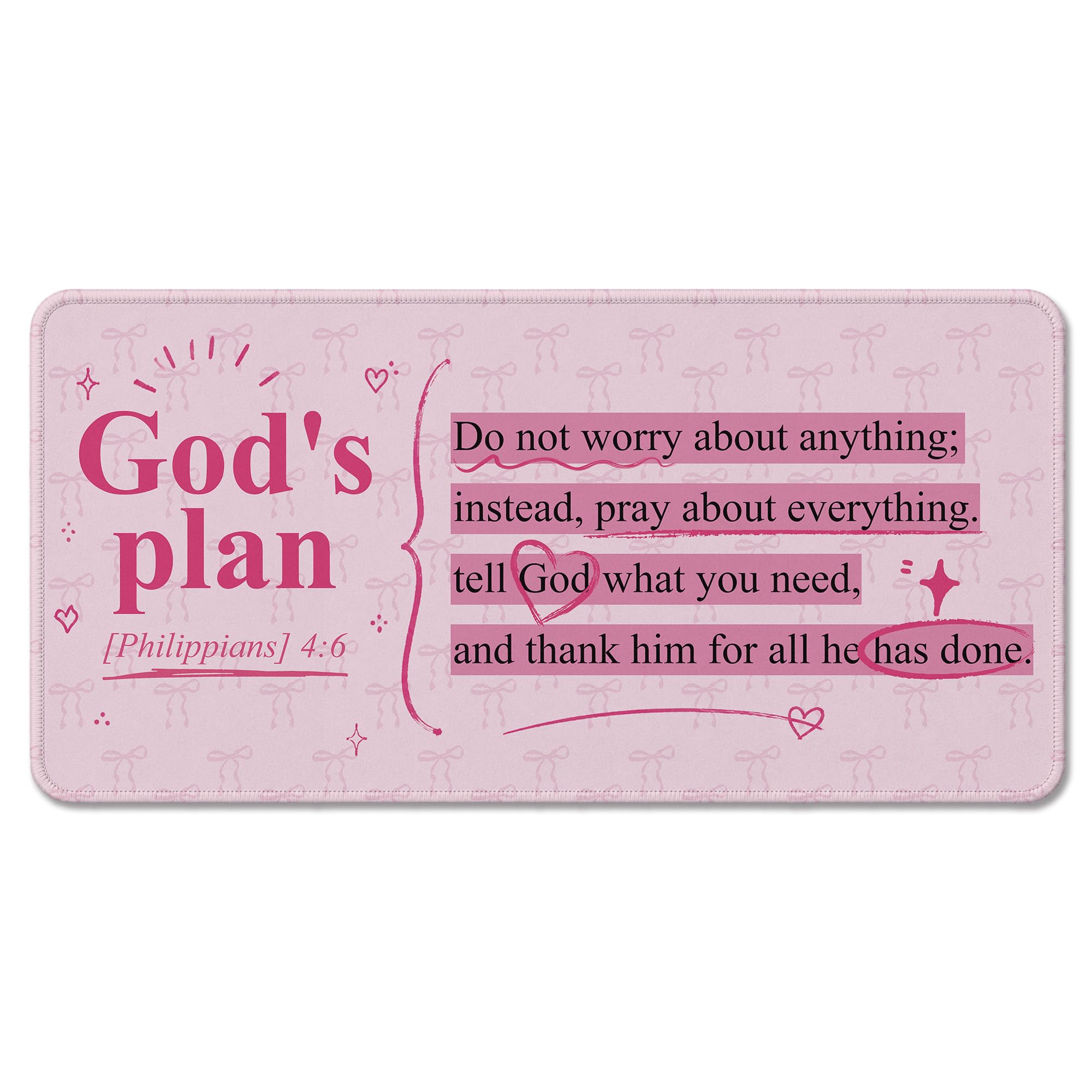 Inspirational Christian Mouse Pad - Floral Bible Verse -9