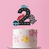 Vista 4 de Decoración para pastel de 2º cumpleaños de carreras, decoración de pastel de segundo cumpleaños, decoración de feliz cumpleaños, decoración de feliz
