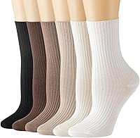 Losa Kute 6 Pairs Fall Socks Cotton Long Warm Crew Socks Cute Aesthetic Cute Slouch Socks