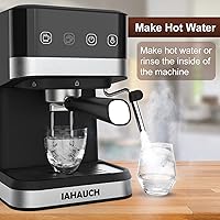 Vista 5 de Máquinas de café expreso de 20 bares, 1050 W, máquina de café con leche a presión, máquina de café expresso con espumador de leche, tanque de agua
