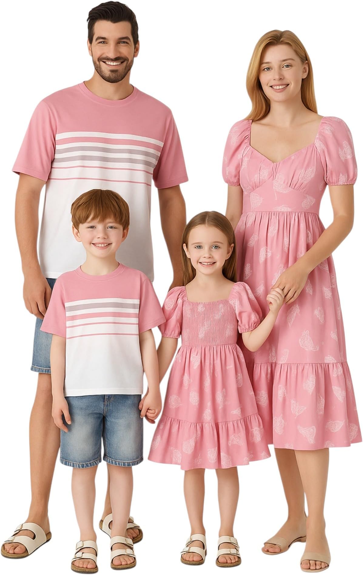 PATPAT Family Matching Summer Outfits, Mommy and Me Matching Shirts Dresses Paisley Print Matching Dresses for Family