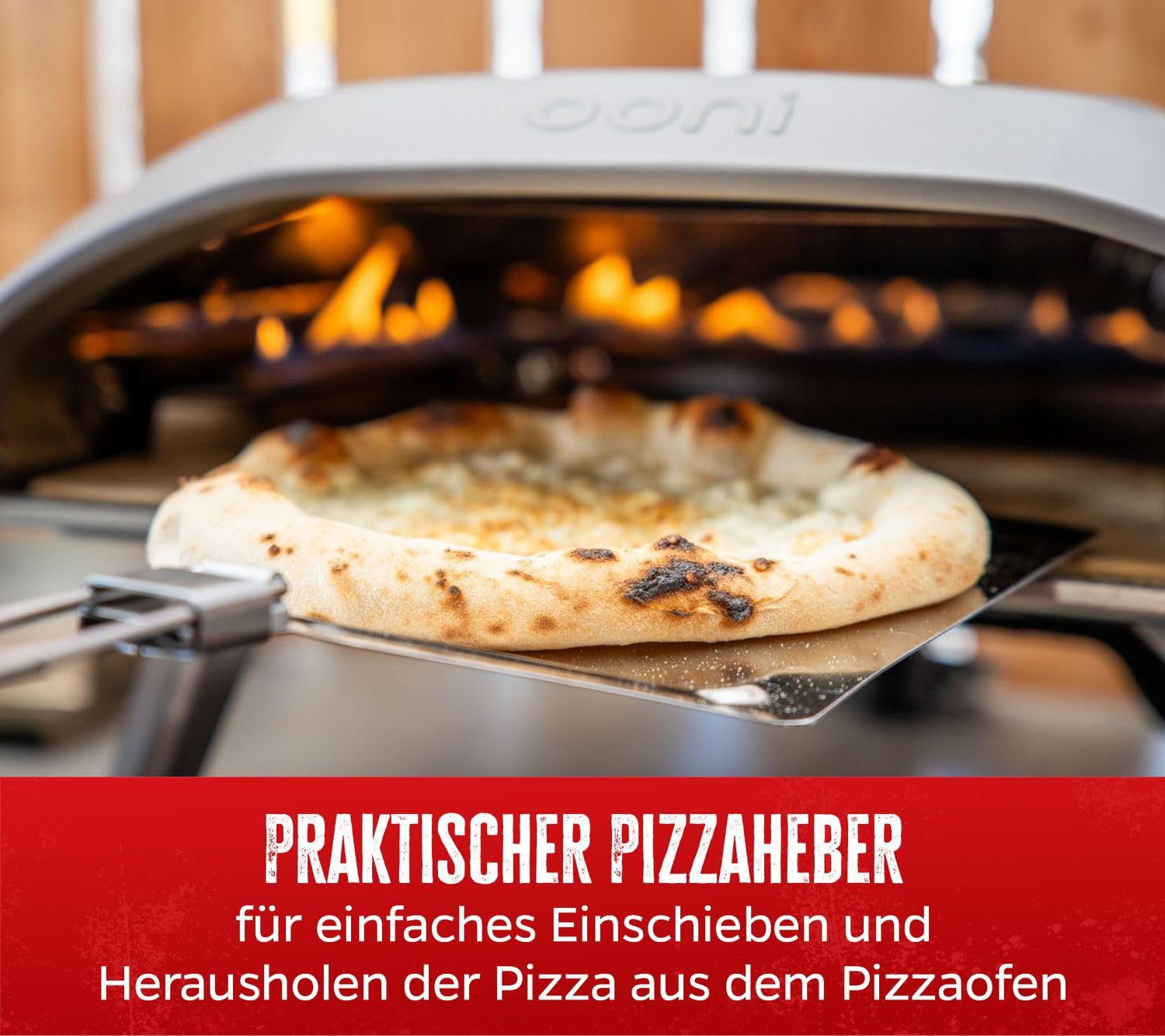 Grillfürst Pizzaheber aus Edelstahl, klappbar - Pizzaschaufel für Brot, Flammkuchen u. v. m., Pizzaschieber mit Einer Fläche von 24 x 25 cm