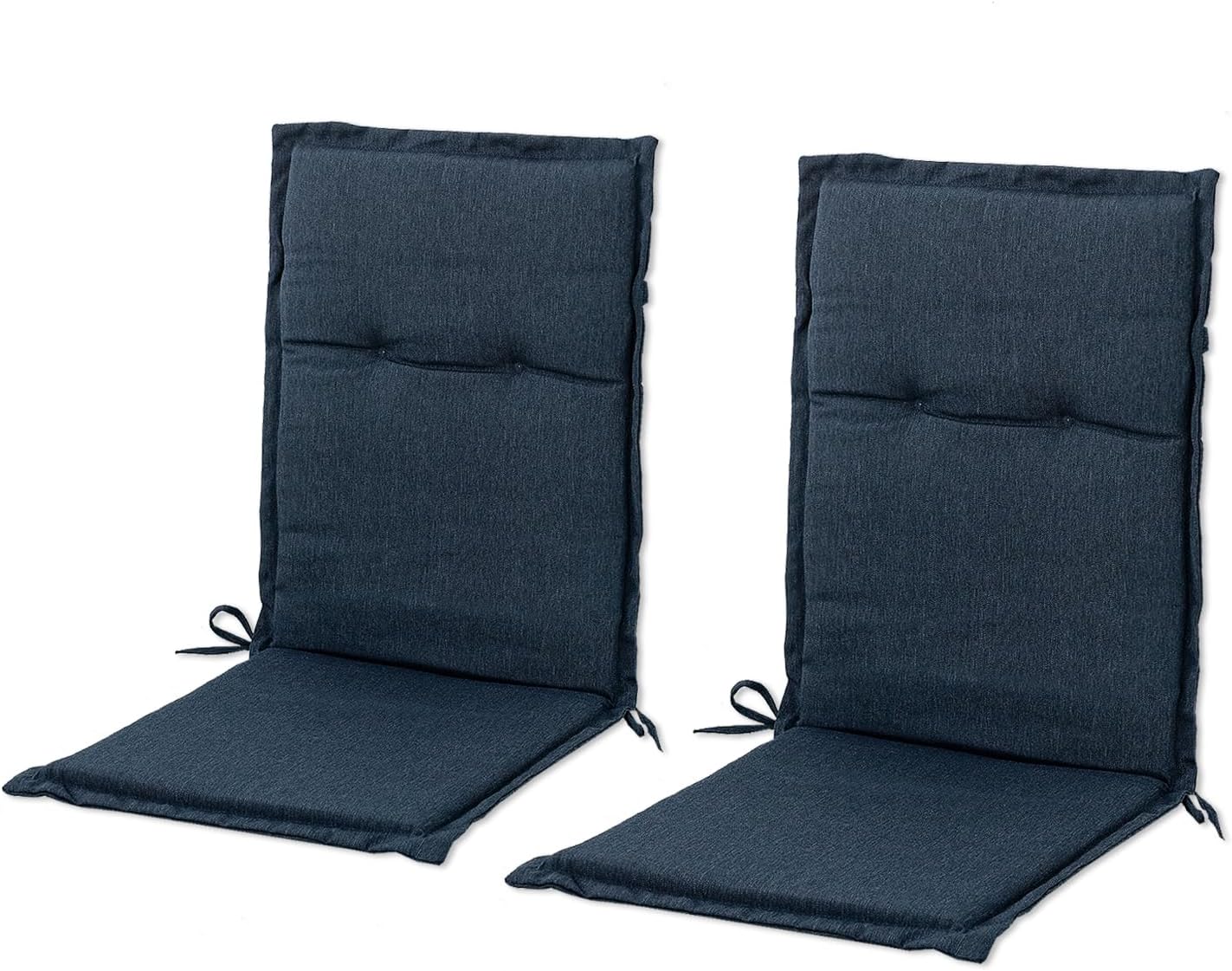 Helios&Hestia Indoor High Back Rocking Chair Cushions with Back Elastic and Ties, Outdoor Dining Seat Pads Replacement for Glider and Swivel Rocker, Waterproof, 18" x 42" x 1.5", Set of 2, Navy Blue