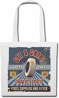 Tasche Umhängetasche GET A GRIP STAY IN CONTROL REIFEN REIFENSERVICE REIFENHANDEL HOT ROD US CAR MUCLE CAR V8 ROUTE 66 USA...