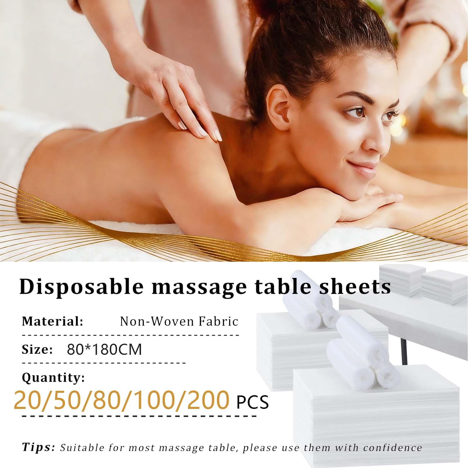 Einweg Spannlaken für Massageliegen 180 x 80 cm weiß