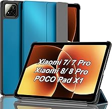 Case for Xiaomi Pad 7/7 Pro/Poco Pad X1 2025 (11.2 Inch), Slim Hard Back Case with Trifold Stand and Auto Wake/Sleep Function, Electric Blue