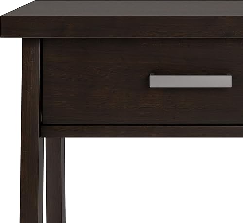 Miniatura 270 de SIMPLIHOME Sawhorse - Mesita de noche de madera maciza de 24 pulgadas de ancho, moderna, industrial, color gris envejecido, para sala de estar y