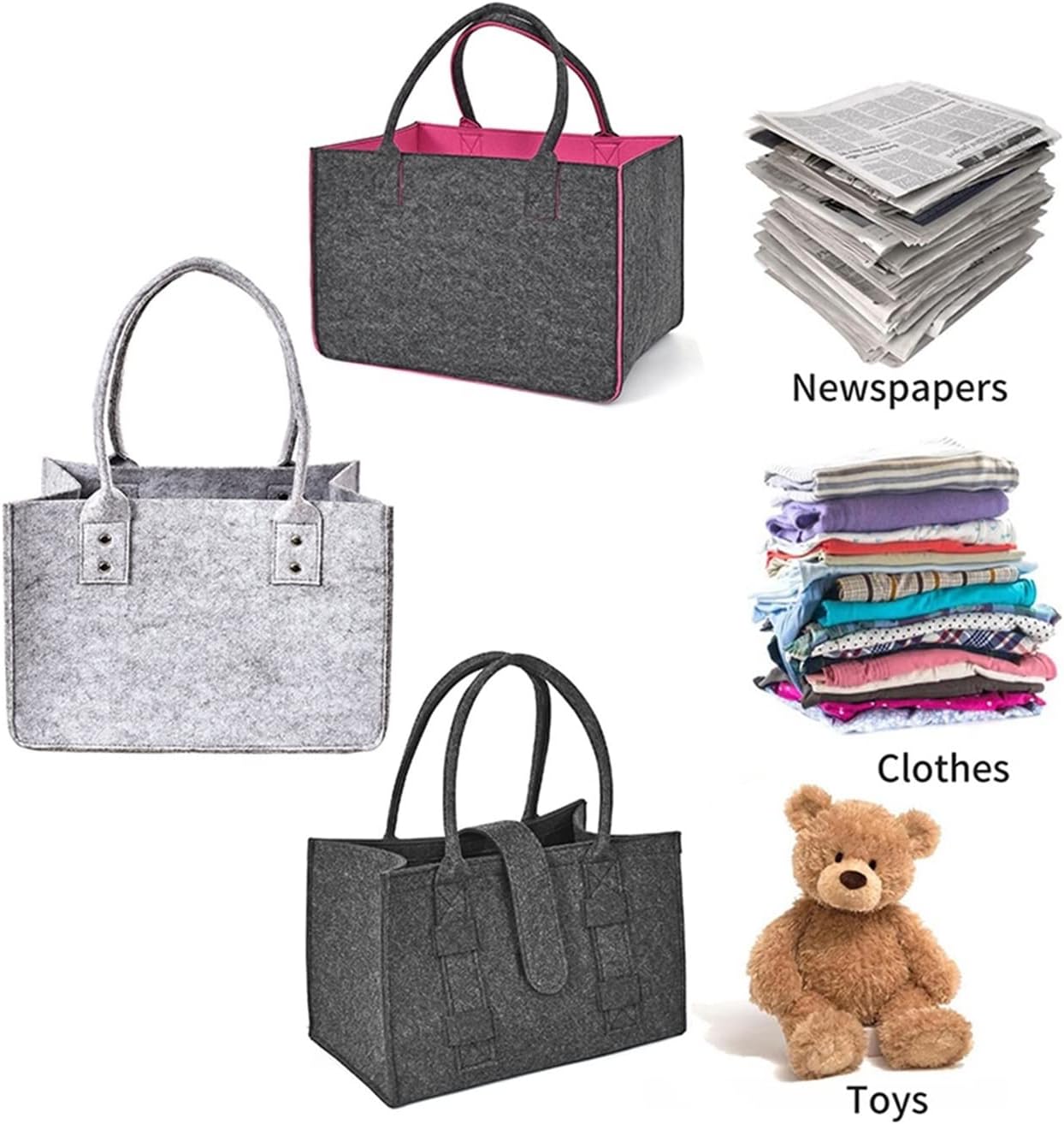 GRFIT Log Carrier for Firewood Capacity Felt Bag Foldable Women Handbag for Toy Book Firewood Environmental Sundries Firewood Holder (Color : 02)
