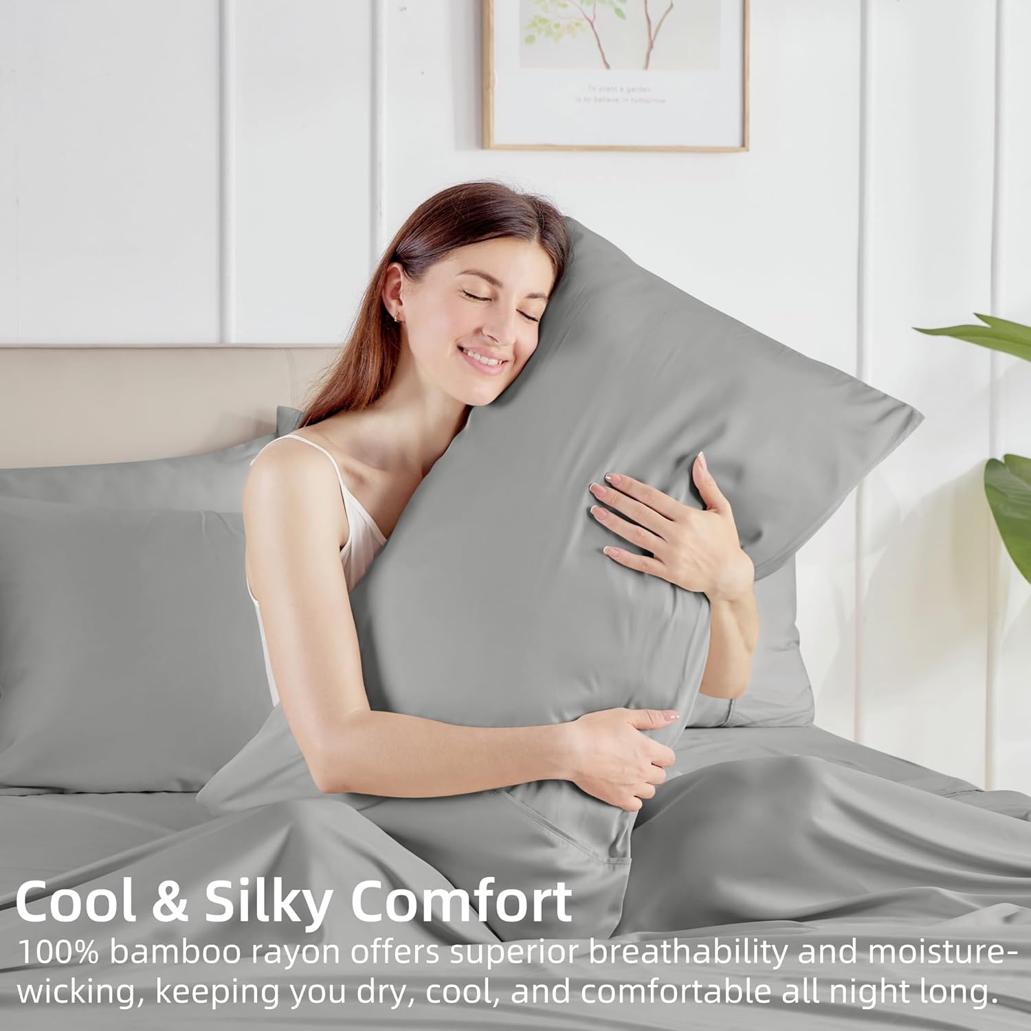 GOKOTTA Soft Pillow Cases King Set of 2, Luxury Silky Cooling Pillow Cases for Hot Sleepers, 100% Rayon Derived from Bamboo, Envelope Closure and Reversible Pillowcases for Hair and Face(20"*36") - Image 3