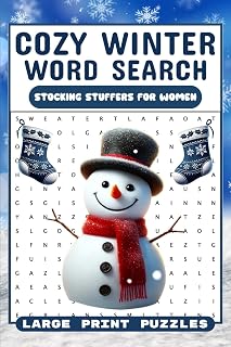 Cozy Winter Word Search: Stocking Stuffers For Women: Fun Activity Book For Adults & Older Teens, Themed Word Find Puzzle Book For Christmas