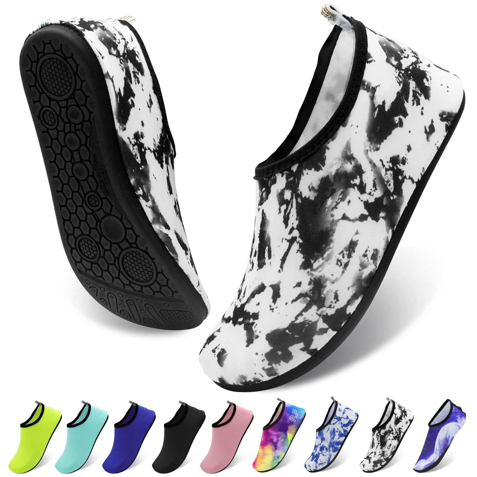 AUSYIWI Escarpines Agua Hombre Mujer Escarpines Deportes Acuáticos Zapatos de Agua Secado Rápido Respirable Antideslizante Zapatillas Playa Calzado Surf Escarpines de Baño, Gr.36-43