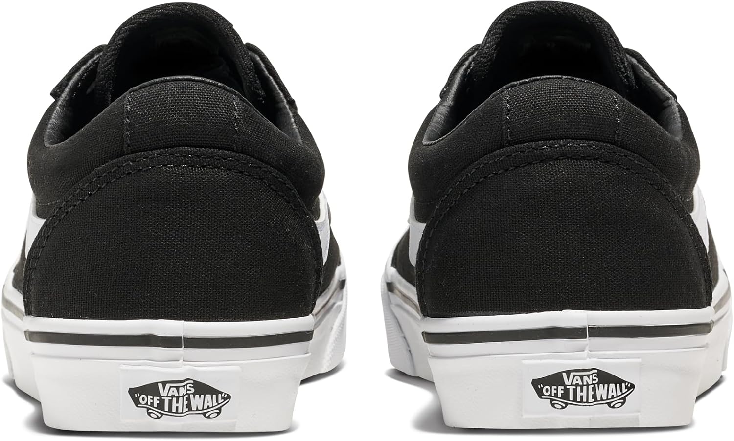 Vans Women's Ward Low-Top Fashion Sneaker, Canvas Black/White, 7 - Image 3