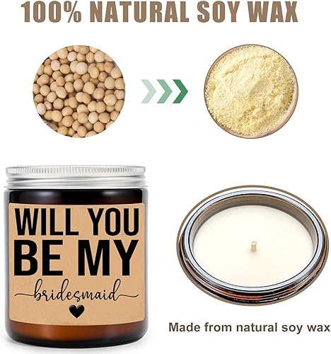 Miniatura 3 de Will You Be My Bridesmaid Candle - Maid of Honor - Matron of Honor - Vela de soja perfumada