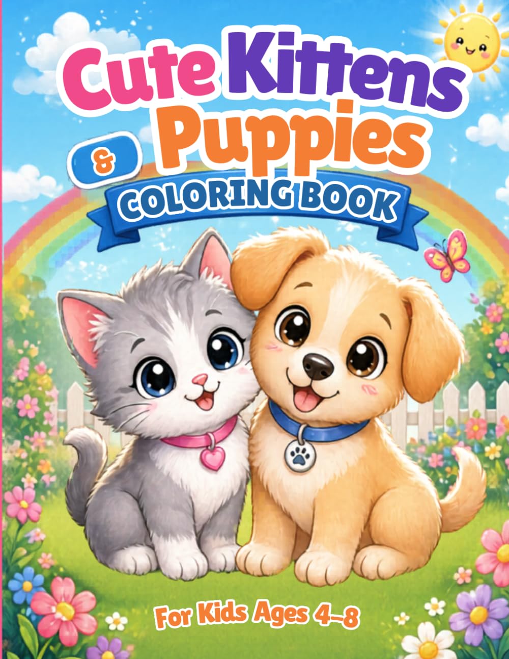 Cute Kittens & Puppies Coloring Book: Mittens and Buddy's Adorable Coloring Adventure for Kids Ages 4–8
