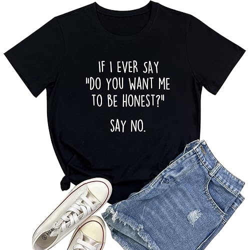 BLACKOO Women Funny Graphic T-Shirts Cute Tees