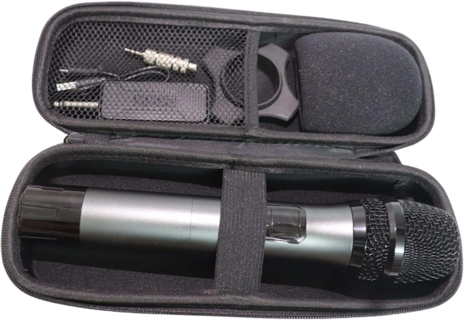 Wireless Microphone Case, Hard Carrying Travel Case for Wired Handheld Dynamic Microphone Wireless Mic Case with EVA Hard Shell Exterior Compatible with 10" x2" Wireless Mic-Case Only