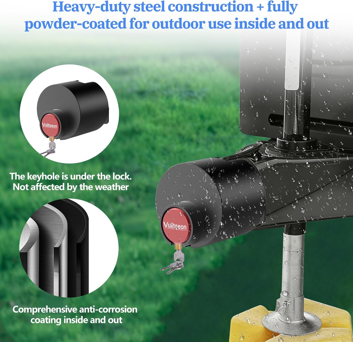 2026 Vullteeon Universal Trailer Hitch Lock, Fit for 2-5/16" 2" 1-7/8" Couplers, Anti-Theft Max Security Tongue Locks, Solid Steel Enclosed Design Coupler Lock for Boat, RV, Camper, Utility Trailer