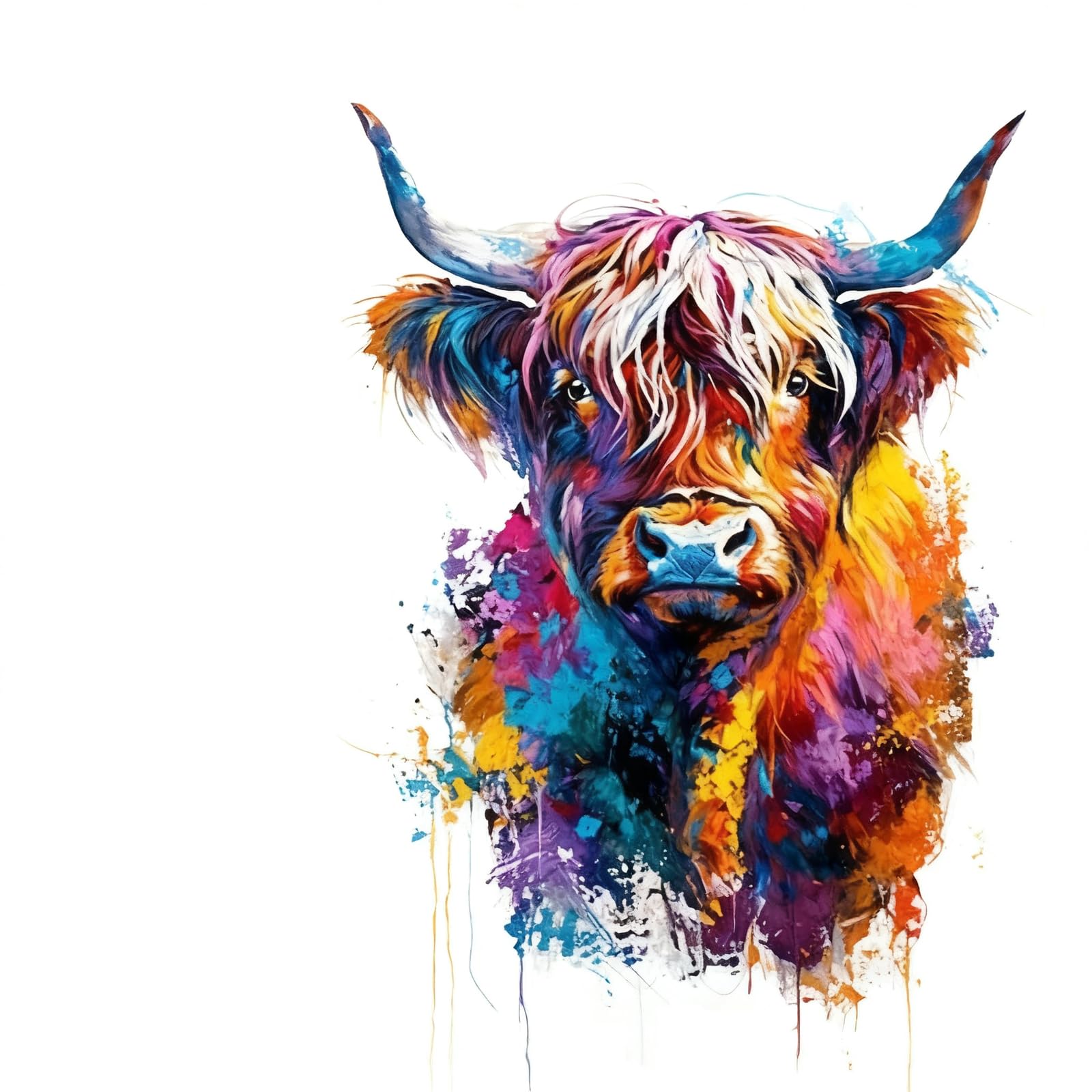 ALCXAZS Colorful Bedroom Decor Cow Wall Art Unique Fun Cow Canvas Pictures To Brighten Up Any Room Wall Decor Painting