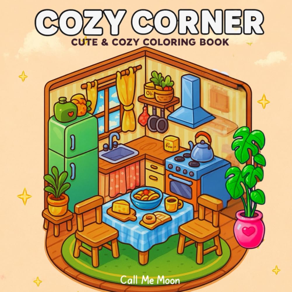 Cozy Corner: Coloring Book for Adults and Teens With Cute and Easy Hygge Spaces to Color for Relaxation - Cozy Spaces Coloring