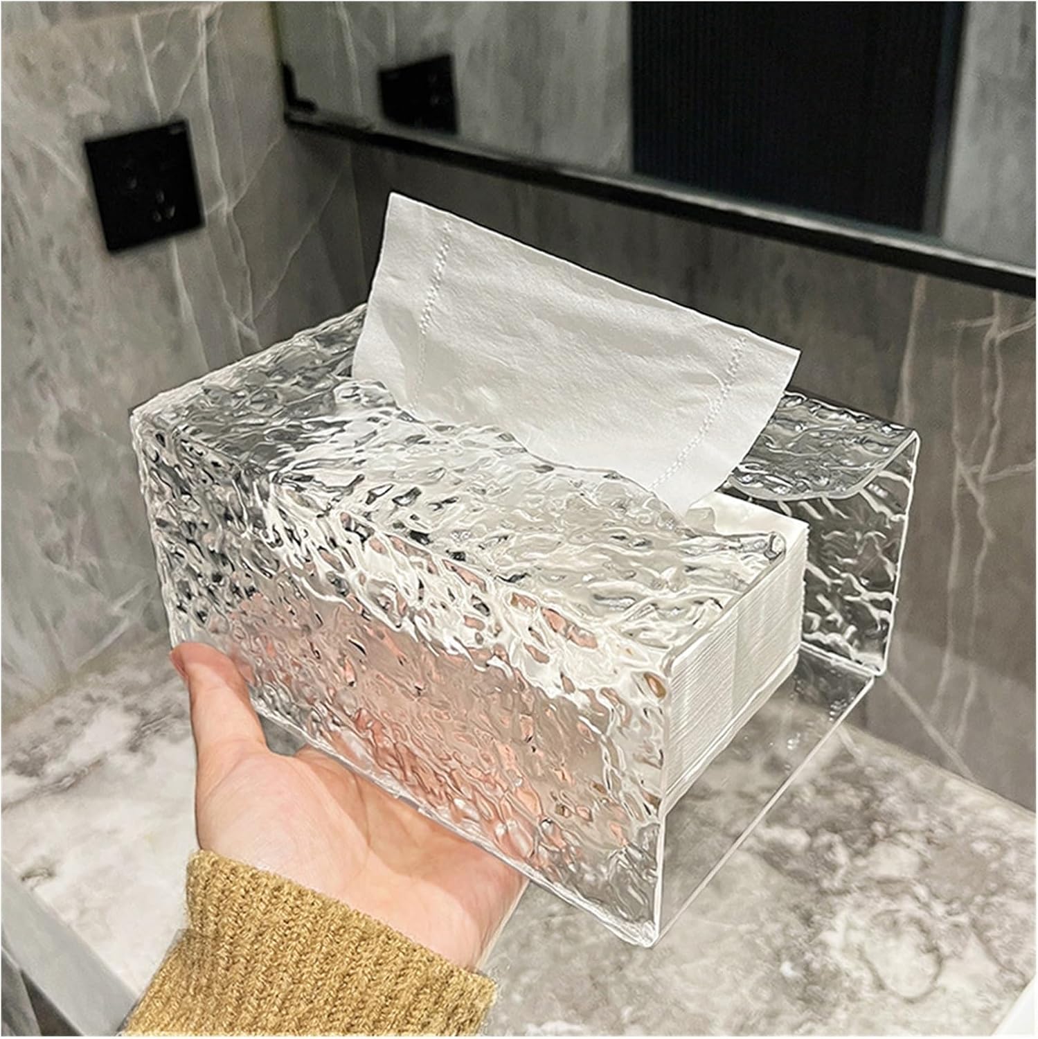 FUZHCY(たけち) ティッシュボックスウォールステッカー家庭用ナプキン収納ホルダー浴室キッチンデスクトップ