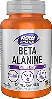 Vista 1 de NOW Nutrición Deportiva, Beta-Alanina 750 mg, Retrasos Fatiga Muscular*, Resistencia*, 120 Cápsulas Vegetales