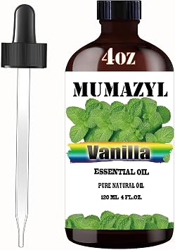 Vanilla Essential Oil, Vanilla Oil 4 Fl Oz 120Ml for Diffuser Humidifier Yoga Cleaning DIY Candle Soap Making Essential Oils