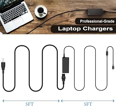 BULL-TECH Universal 65W USB C Laptop Charger Replacement for HP Spectre X360,Spectre,Elitebook x360 Lenovo Dell Samsung Asus Acer Google Chromebook Charger Fast Charging Type C Laptop Power Adapter