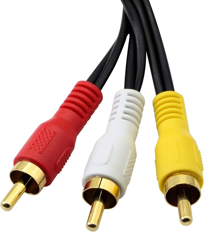 GINTOOYUN Audió-Videó Elosztó Kábel - 3 RCA Dugó 6 RCA Aljzatra - 3m Aranyozott Kompozit AV Hosszabbító TV, DVD, Set-Top Box Készülékekhez