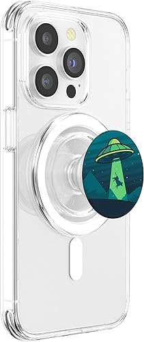 Miniatura 4 de Aliens Abducting Cow into Flying UFO Saucer Abduction PopSockets PopGrip agarre intercambiable para teléfonos y tabletas PopSockets MagSafe PopGrip