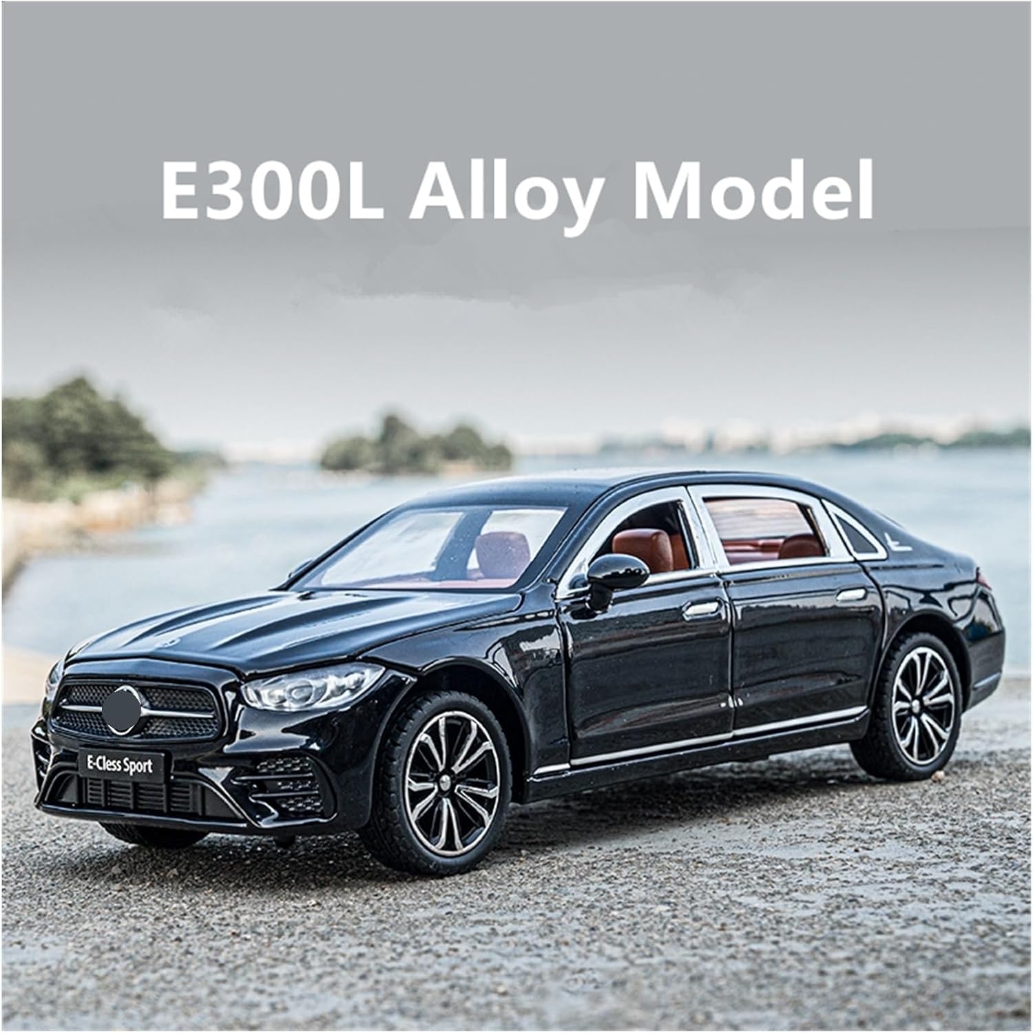 1:24 for E-Class E300L Alloy Diecasts Metal Toy Vehicles Car Model Sound Light Collection Gifts(Blue C,with Box)